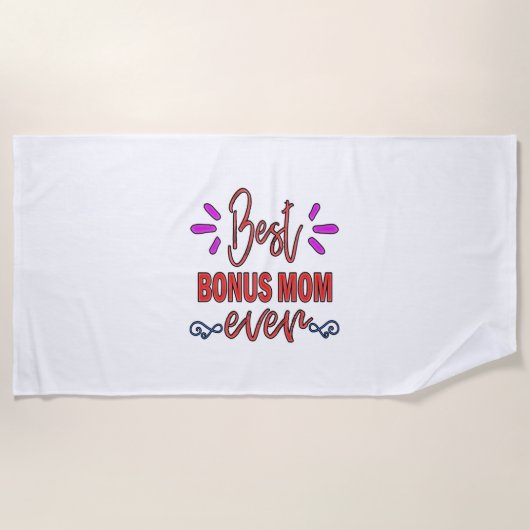 Mutter Geschenke Beste Bonus-Mama je Strandtuch (Vorderseite)