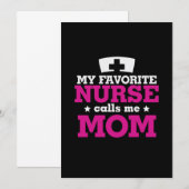 Mutter Geschenke Lieblings-Krankenschwester nennt Einladung (Vorne/Hinten)