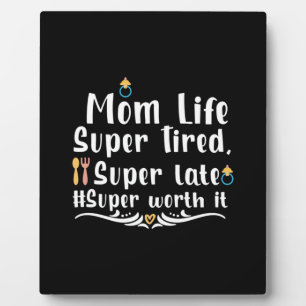 Mutter Geschenke Mama Life Super Tired Fotoplatte