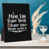 Mutter Geschenke Mama Life Super Tired Fotoplatte (Seite)