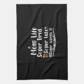 Mutter Geschenke Mama Life Super Tired Geschirrtuch (Vertikal)