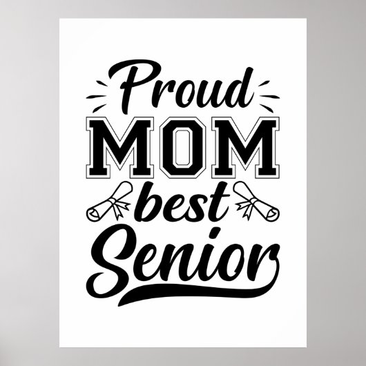 Mutter Geschenke Proud Mama Beste Senior Poster (Vorne)