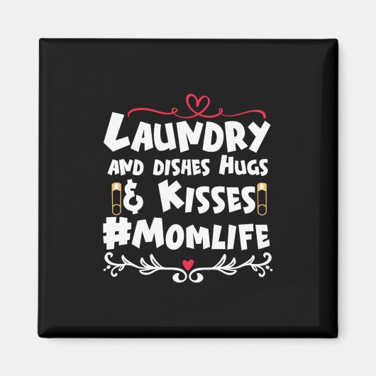 Mutter Geschenkwäsche Kisses Mama Leben Magnet (Vorne)
