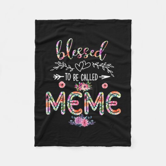 Mutter gesegnet, als Mama und Meme-Blume bezeichne Fleecedecke (Vorderseite)