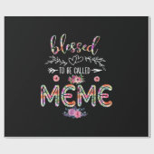 Mutter gesegnet, als Mama und Meme-Blume bezeichne Geschenkpapier (Flach)