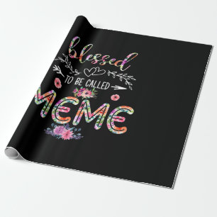 Mutter gesegnet, als Mama und Meme-Blume bezeichne Geschenkpapier