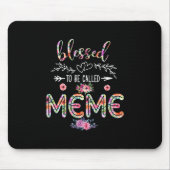 Mutter gesegnet, als Mama und Meme-Blume bezeichne Mousepad (Vorne)