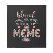 Mutter gesegnet, als Mama und Meme-Blume bezeichne Notizblock (Vorderseite)