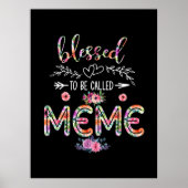 Mutter gesegnet, als Mama und Meme-Blume bezeichne Poster (Vorne)