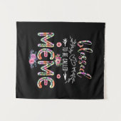 Mutter gesegnet, als Mama und Meme-Blume bezeichne Wandteppich (Vorderseite (Horizontal))