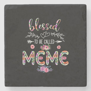 Mutter gesegnet, Mama und Meme-Blume genannt zu we Steinuntersetzer