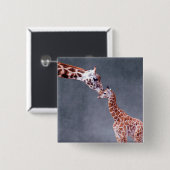 Mutter Getty Bild-| u. Baby-Giraffe Button (Vorne & Hinten)