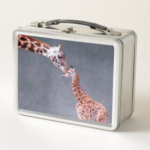 Mutter Getty Bild- u. Baby-Giraffe Metall Brotdose