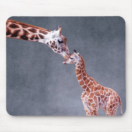Mutter Getty Bild-| u. Baby-Giraffe Mousepad (Vorne)