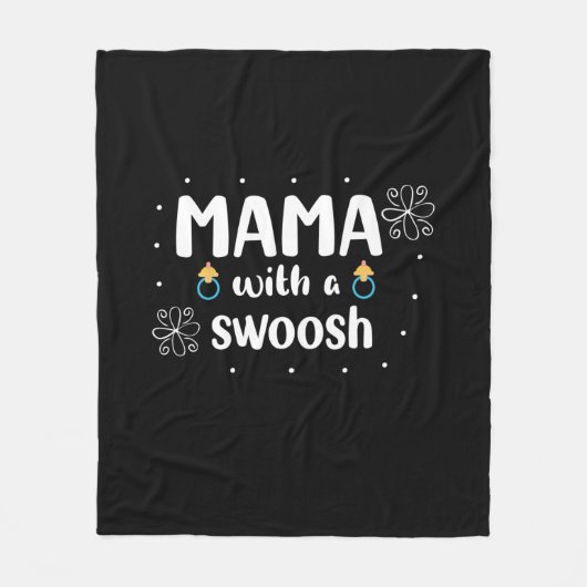 Mutter gibt Mama mit Swoosh ein Geschenk Fleecedecke (Vorderseite)