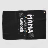 Mutter gibt Mama mit Swoosh ein Geschenk Golfhandtuch (Horizontal)