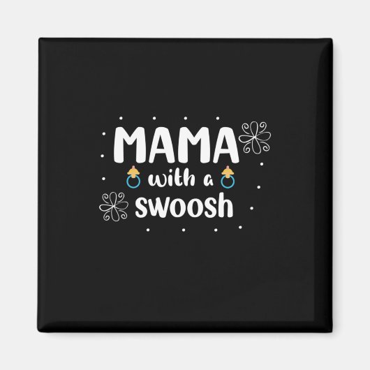 Mutter gibt Mama mit Swoosh ein Geschenk Magnet (Vorne)