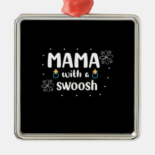 Mutter gibt Mama mit Swoosh ein Geschenk Ornament Aus Metall