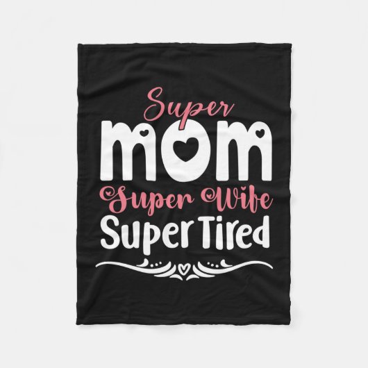 Mutter Gift Super Mama Super Ehefrau Fleecedecke (Vorderseite)