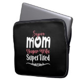 Mutter Gift Super Mama Super Ehefrau Laptopschutzhülle (Vorderseite Links)