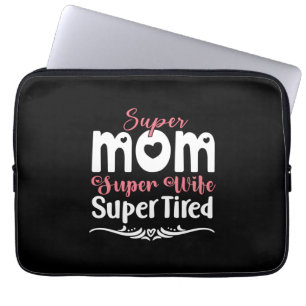 Mutter Gift Super Mama Super Ehefrau Laptopschutzhülle