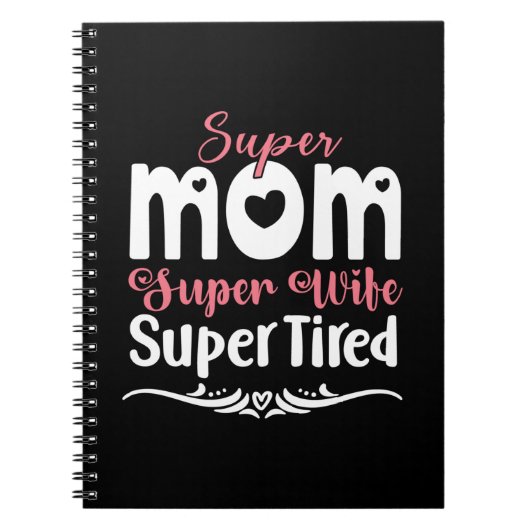 Mutter Gift Super Mama Super Ehefrau Notizblock (Vorderseite)