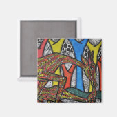 Mutter Giraffe Magnet (Vorderseite/Rückseite)