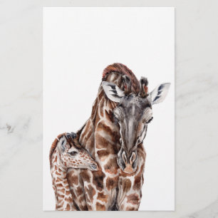 Mutter Giraffe mit Baby Giraffe Briefpapier