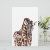 Mutter Giraffe mit Baby Giraffe Briefpapier (Stehend Vorderseite)