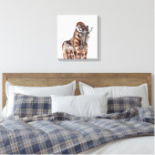 Mutter Giraffe mit Baby-Giraffe-Leinwand Leinwanddruck (Insitu (Schlafzimmer))