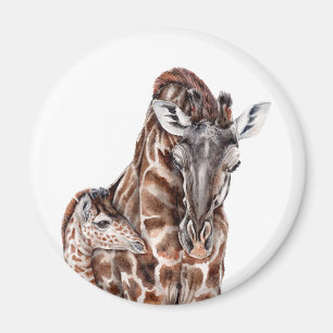 Mutter Giraffe mit Baby Giraffe Magnet