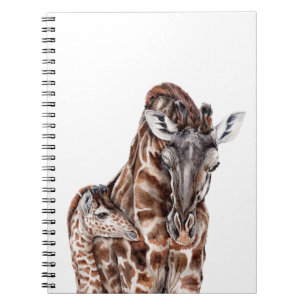 Mutter Giraffe mit Baby Giraffe Notizblock