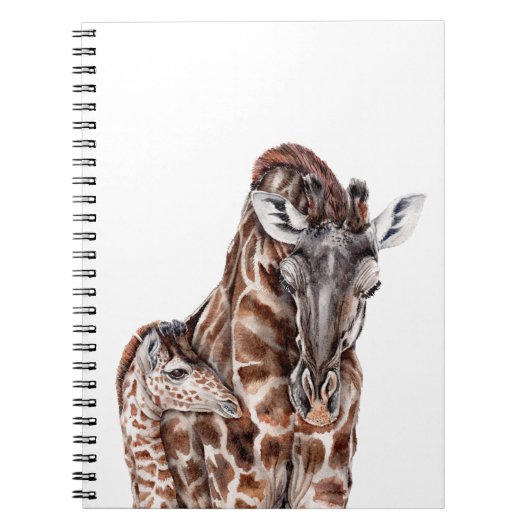 Mutter Giraffe mit Baby Giraffe Notizblock (Vorderseite)