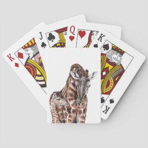 Mutter Giraffe mit Baby Giraffe Spielkarten