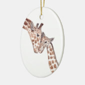 Mutter Giraffe mit Baby Safari Tierwelt Keramik Ornament (Links)