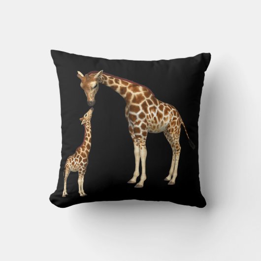 Mutter Giraffe und Baby Giraffe Kissen (Vorderseite)