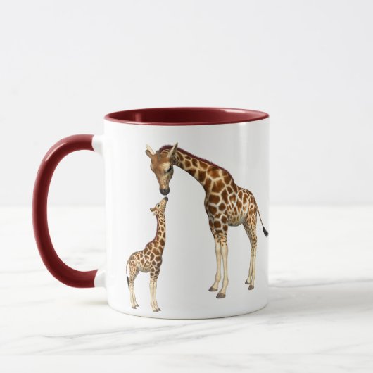 Mutter Giraffe und Baby Giraffe Tasse (Links)