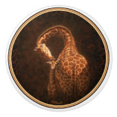 Mutter Giraffe und Baby Keramikknauf (Vorderseite)