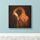 Mutter Giraffe und Baby Leinwanddruck (Insitu (Holzboden))