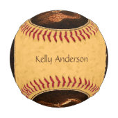 Mutter Giraffe und Niedliche Baby-Runde-Grenze Baseball (Rückseite)