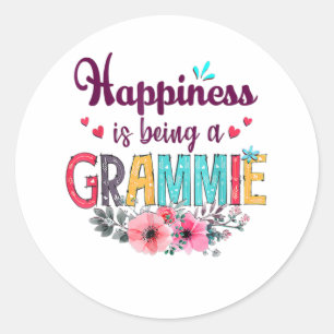 Mutter Glück ist ein Grammie von jedem Geburtstag. Runder Aufkleber
