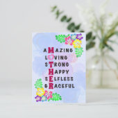 MUTTER, glücklich, liebevoll, phantastisch, stark  Postkarte (Stehend Vorderseite)