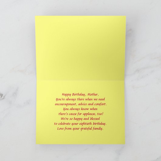 Mutter-glückliche 80. karte (Innenseite)