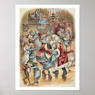 Mutter Goose-Tanz mit dem Weihnachtsmann Poster