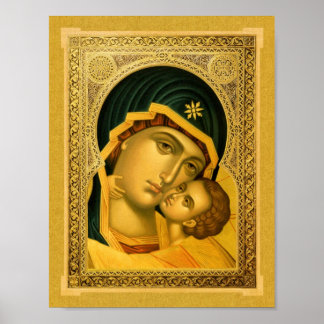 Mutter Gottes Glykophilousa - Icon Poster