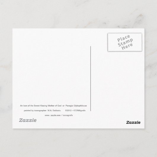 Mutter Gottes Glykophilousa - Symbolkarte Postkarte (Rückseite)