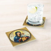 Mutter Gottes, Jungfrau Maria Glasuntersetzer (Schrägansicht)