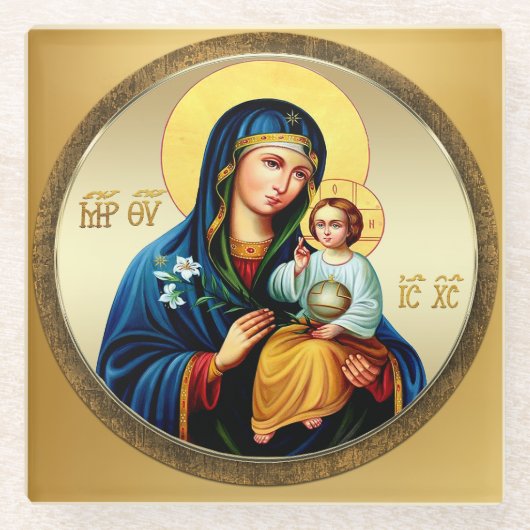 Mutter Gottes, Jungfrau Maria Glasuntersetzer (Vorderseite)