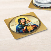 Mutter Gottes, Jungfrau Maria Rechteckiger Pappuntersetzer (angewinkelt)