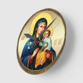 Mutter Gottes, Jungfrau Maria Runde Wanduhr (Winkel)